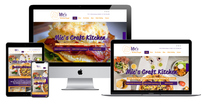 Mic's Craft kitchen Website Multiple Devices view