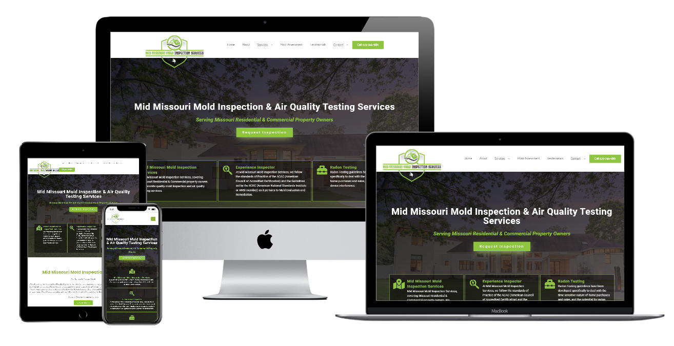 Mid Missouri Mold Inspection Services Website Multiple Devices view