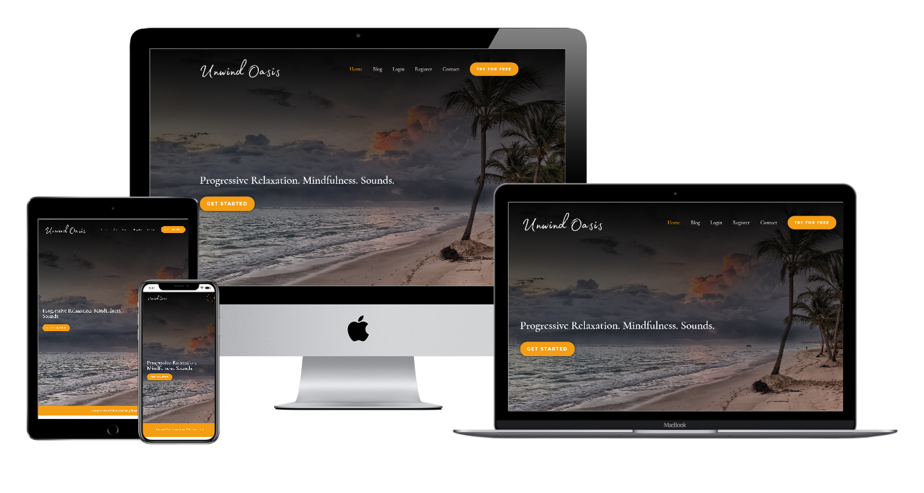 Unwind Oasis Website Multiple Devices view