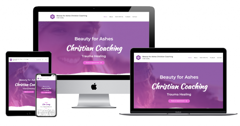 Beauty for Ashes Christian Coaching Website Multi Devices View